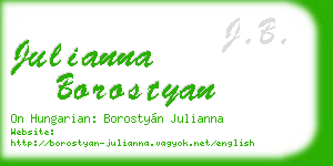 julianna borostyan business card